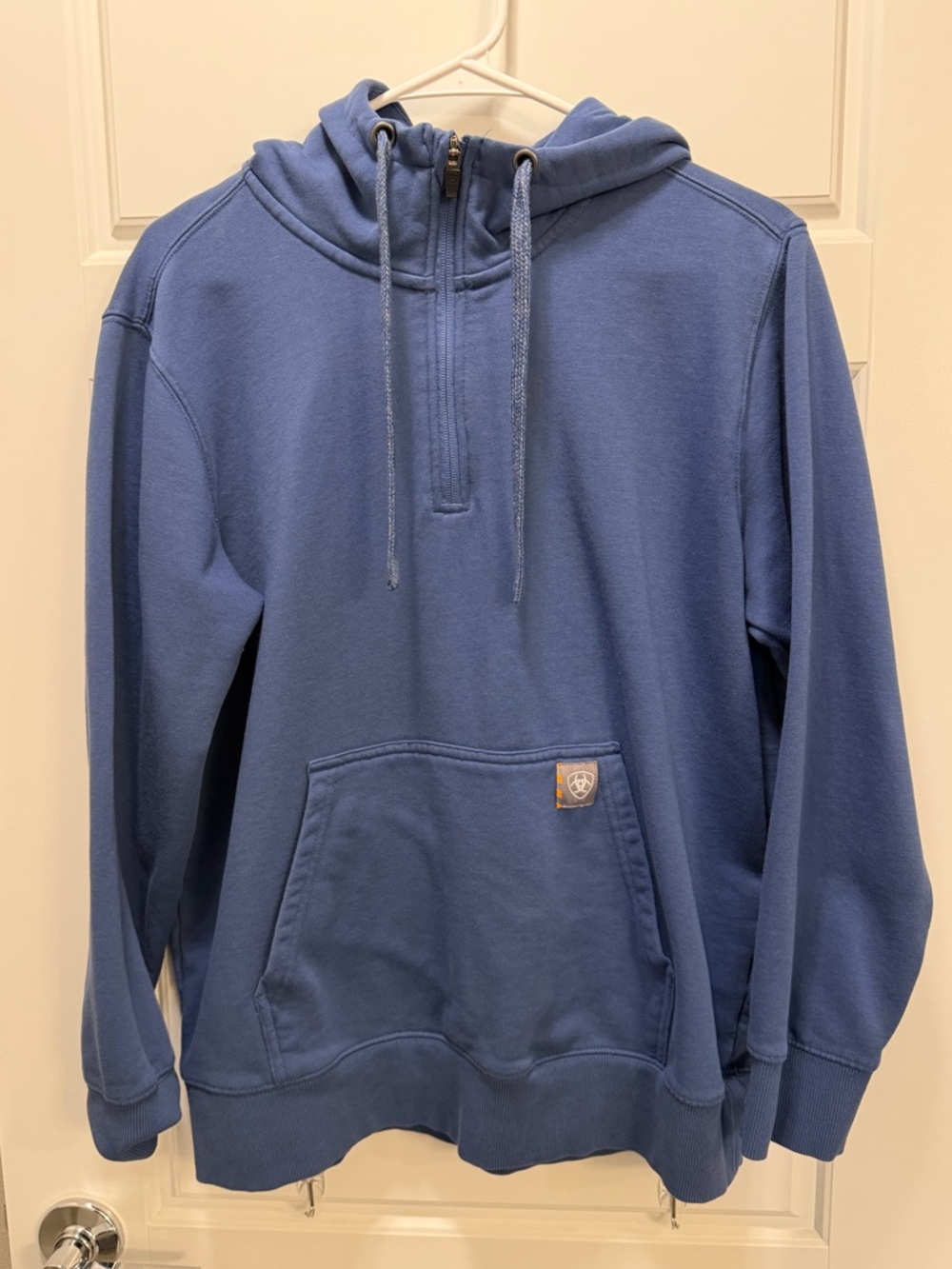 Ariat Rebar Hoodie Women’s L Blue Quarter Zip Pullover Workwear Sweatshirt